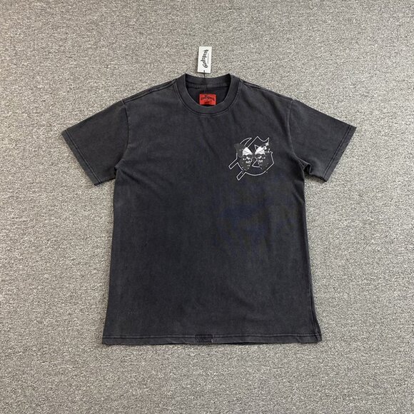 Edgy Godspeed T Shirt With Skull Butterfly Graphic